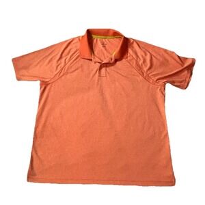 Lands End Golf Polo Shirt Mens XL Orange Traditional Fit Short Sleeve Stretch